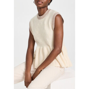 Brogger 'Bonnie' White Crew Neck Vest Size M